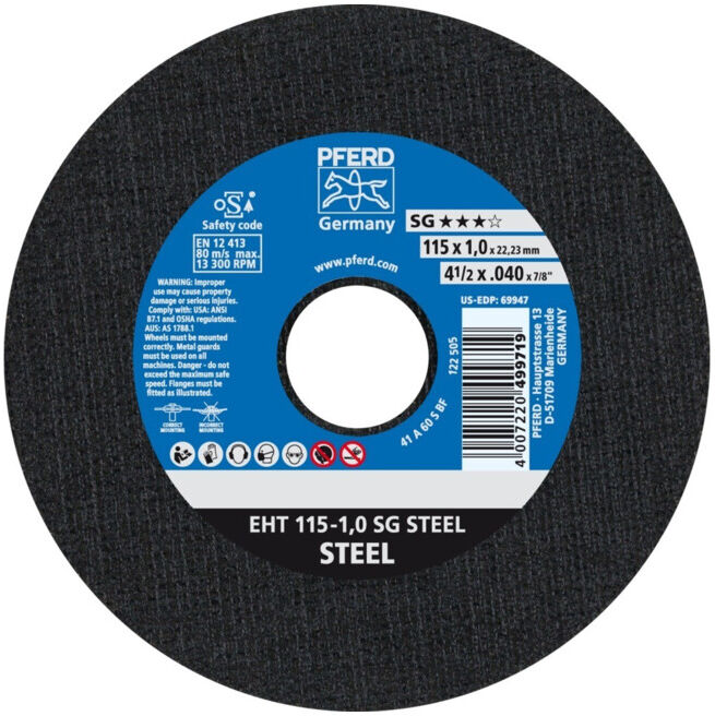 Pferd Disque à tronçonner droit A60SSG 115x1mm (61340382)