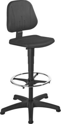 Arbeitsdrehstuhl 9651, Integralschaum, Gleiter, Fußring, schwarz