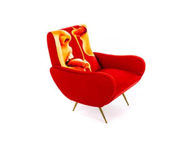 SELETTI fauteuil rembourré TOILETPAPER ARMCHAIR (Honey - Tissu en polyester, Structure en bois, polyuréthane et métal)