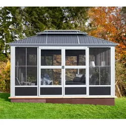 Sojag Olan 1014 | Pavillon mit Seitenteilen | Grau | 4x3 m - Grau - Taupe