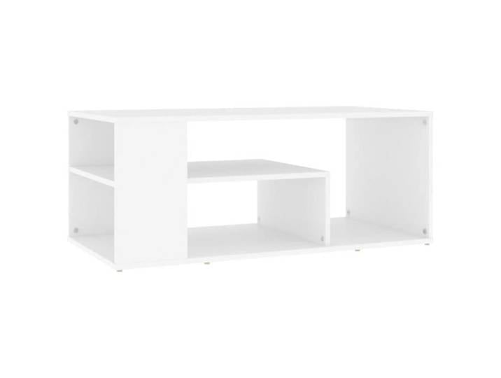 Table basse OVONNI Blanc 100x50x40 cm - Contemporain - Design - Espace de rangement