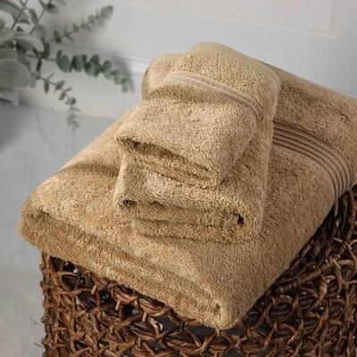 Home City, Inc.-Bath Heritage Bath Towel Set Bath Hand Wash, Bath Hand Wash, Tan