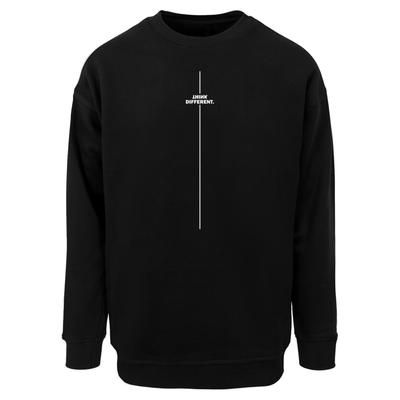Sweater MERCHCODE "Merchcode Think Different Sweat Crewneck", Herren, Gr. XL, schwarz, 65% Baumwolle, 35% Polyester, bedruckt, Rundhals, Sweatshirts Sweater