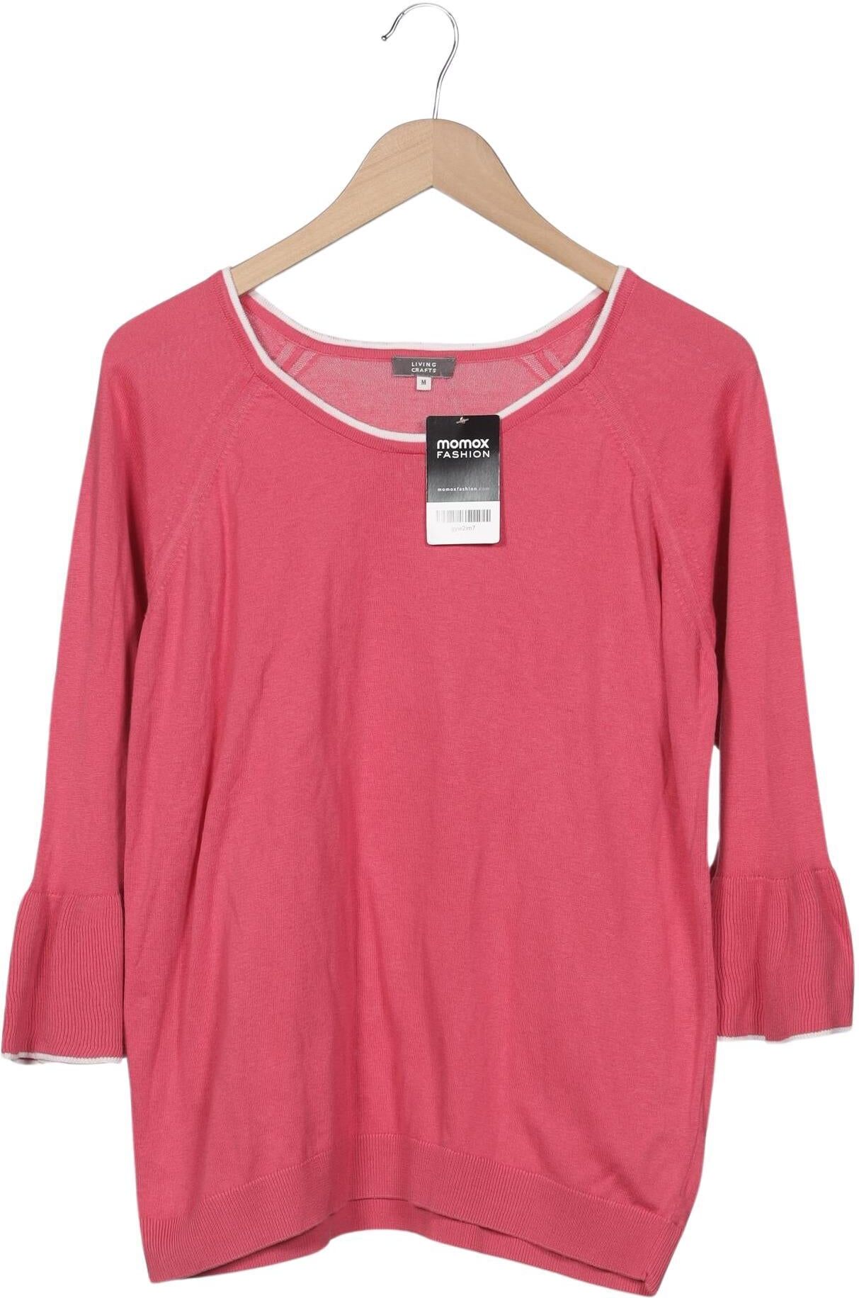 Living Crafts Damen Pullover, Pink, Gr. M, Baumwolle - Second Hand