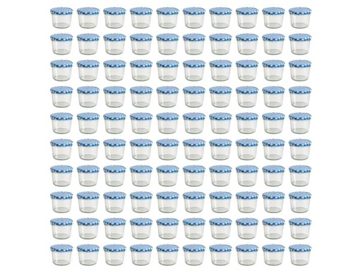 Vitrea 200x Marmeladengläser 230 ml - mit Deckel Blau Kariert TO 82 - Einmachgläser zum befüllen mit Schraubdeckel - Sturzgläser Marmelade Schraubgläser - leere Gläser - 200 Stück