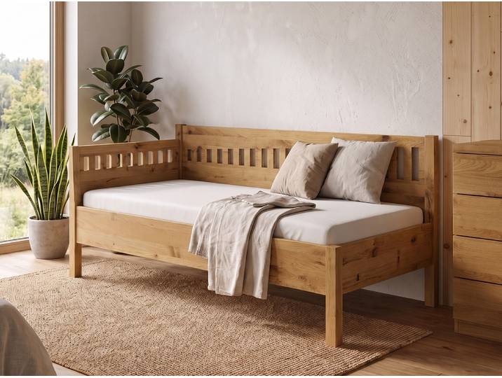 Sofabett „Stefanie“ Wildeiche 80 x 190 cm Massivholz Wildeiche