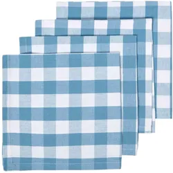 STOFFSERVIETTEN Vichy-Karo blau, 4er-Set 45/45 cm