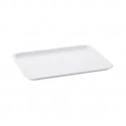 Giganplas Rechteckige Kunststoffschale 36x25x2 cm H Weiße Kunststoff-Lebensmittelschale