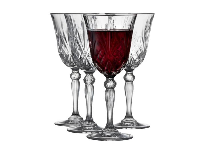 Lyngby Glas Melodia rodewijnglas 27 cl 4-pack Kristal