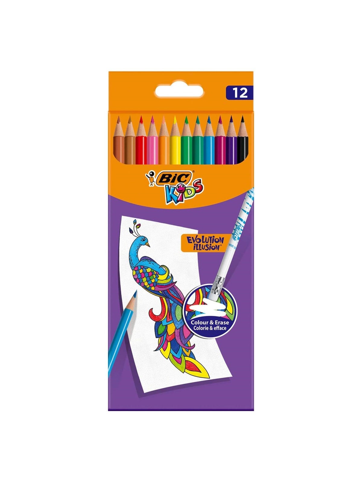 BIC Kids Evolution Erasable Colored Pencils 12 pcs.