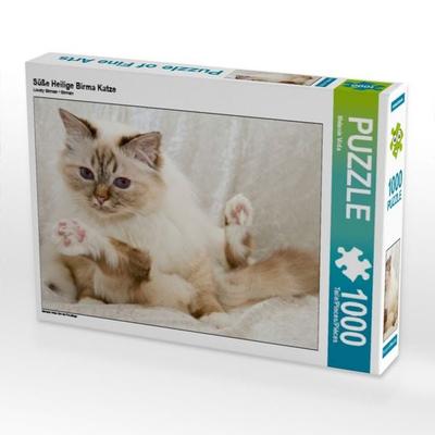 CALVENDO Puzzle Süße Heilige Birma Katze | 1000 Teile Lege-Größe 64x48cm Foto-Puzzle für glückliche Stunden