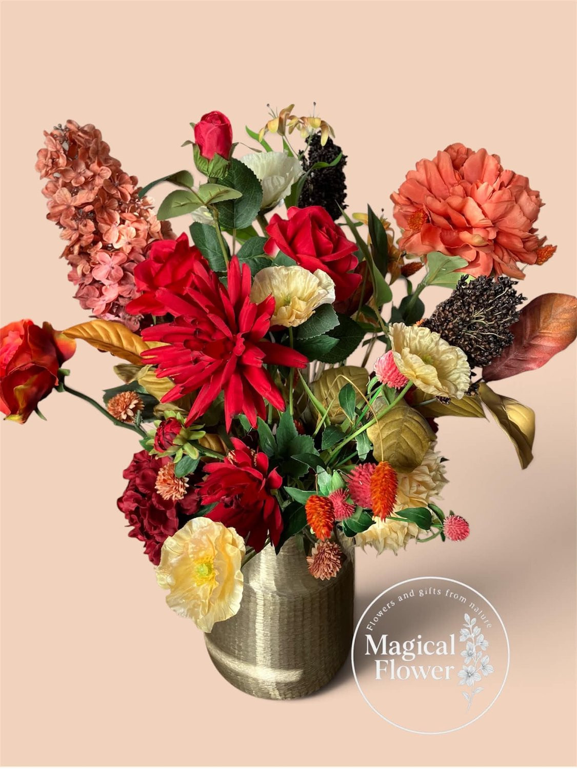 Magical Flower Zijdebloemen Boeket Herfstvibes met Kleurrijke Kunstbloemen