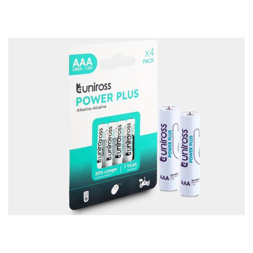 Uniross Power Plus Alkaline AAA 1.5V - PK4 (4 Stk., AAA, 1100 mAh) (UPPAAAPK4)