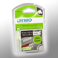 Dymo Label Band D1 16960 (S0718070) schwarz auf weiß 19mm x 5,5m Polyester permanent