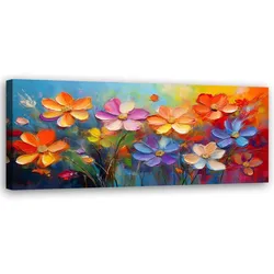 WANDBILD bunte blumen pastell komposition