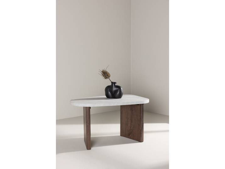 Beistelltisch VENTURE HOME Grönvik, ovaler Beistelltisch, modern & vielseitig, 70 × 45 cm , braun (grau, hellgrau), B:45cm H:40cm T:45cm, Tische, Beistelltisch, Ablagetisch, MDF, oval, niedrig, kompakt, wohnlich