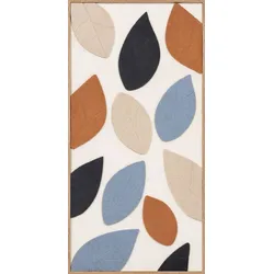 EUROART Wandbild 60 x 120 cm Soft Leaves II Naturfaser Beige