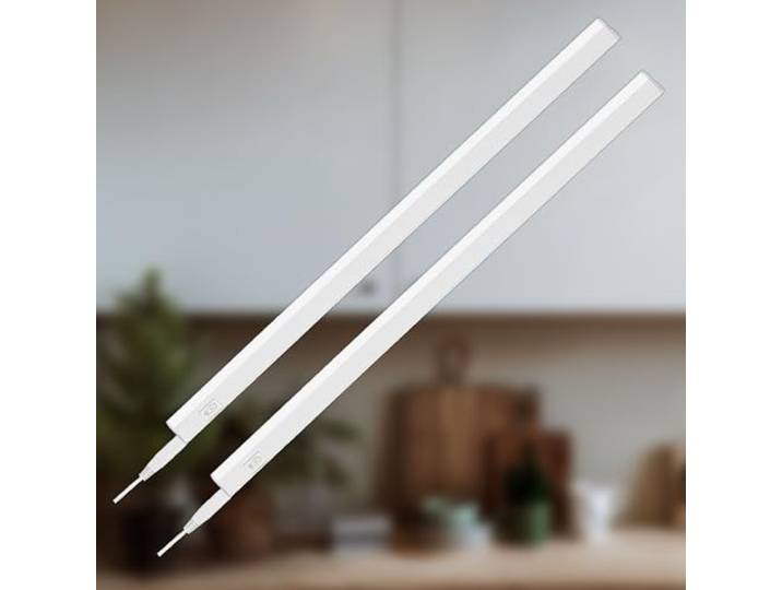 BRILONER - 2er Set LED Leiste, neutralweißes Licht, Unterbauleuchte Küche, LED Lampe Kleiderschrank, Schrankbeleuchtung, Küchenlampe, Arbeitsplatte, 31,3x2,2x3 cm, Weiß