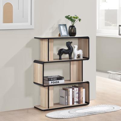 K&B Furniture InRoom Designs Oak Black Laminated Wood 3, 4, or 5-Shelf Bookcase