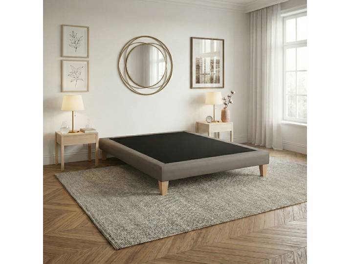 Sommier déco simili cacao - SOMEO 120x190