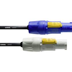 Cordial CFCA 5 FCB Strom Anschlusskabel [1x PowerCon-Stecker - 1x PowerCon-Stecker] 5 m Blau, Weiß