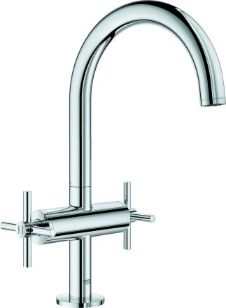 Grohe Atrio lavabo taille L 21019003 chromé, avec poignées croisées, set de vidage