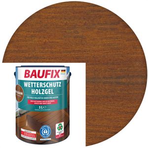 Baufix Holzlasur Wetterschutz-Holzgel, 5,0l, innen & außen, wetterfest, nussbaum