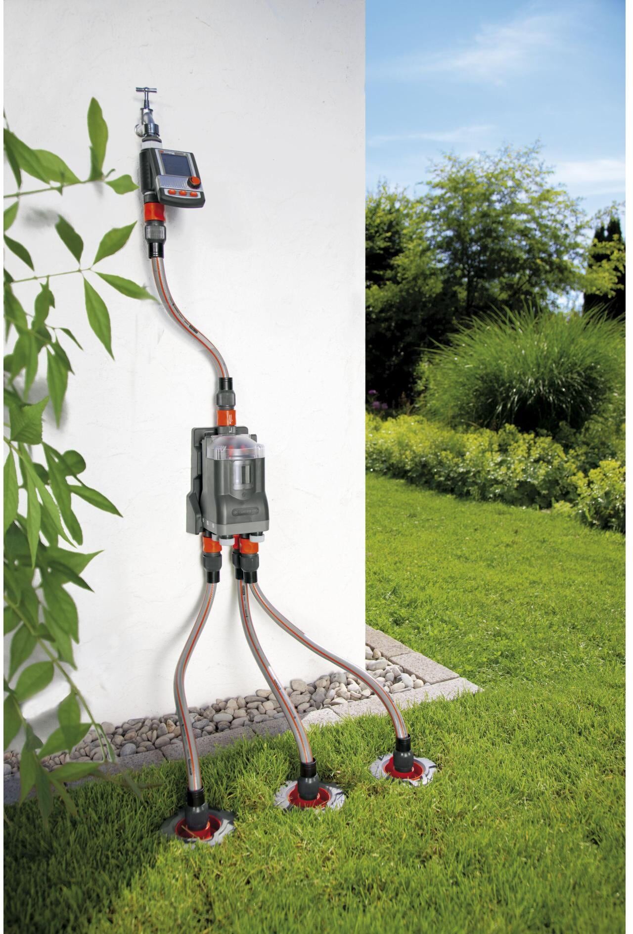 Bewässerungsventil GARDENA "1197 automatic", grau, Kunststoff, Absperrventile, Bewässerungsventil, Zur Steuerung von bis zu 6 Anschlussgeräten grau Einheitsgröße