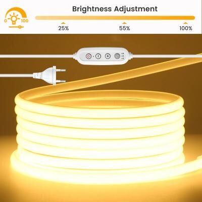 Uplift Picks 220V Dimmable COB LED Strip With Waterproof Neon Flex Design warm White 11m