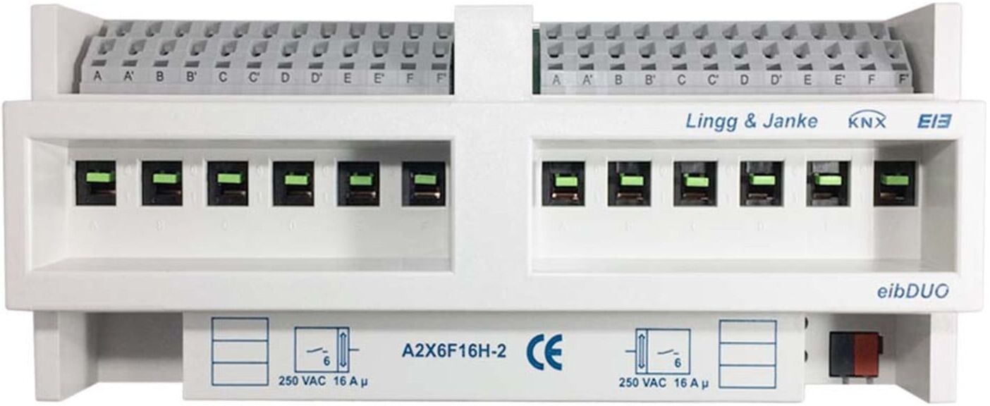Lingg & Janke Schaltaktor 12-fach 16A 250V 12TE A2X6F16H-2 (89204 / 89204SEC)