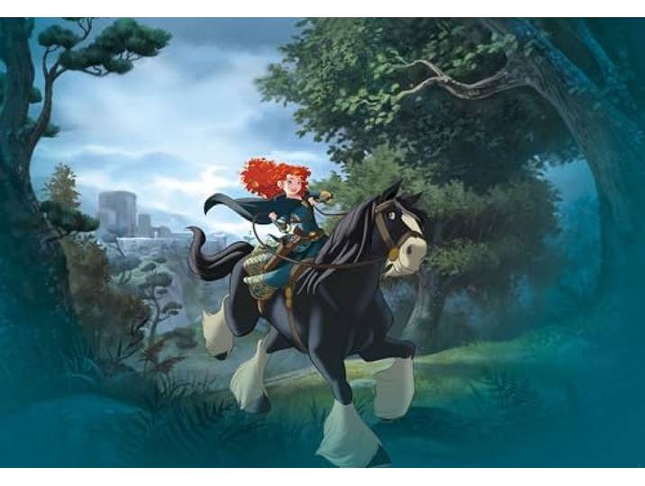 Komar Disney Vlies Fototapete - Merida Riding - Größe: 400 x 280 cm (Breite x Höhe) - Kinderzimmer, Wandtapete, IADX8-002