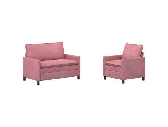 Makastle Sofa Couch 2er Set Rosa Samt