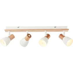Brilliant, Deckenstrahler, Daintree Spotbalken 4flg weiss/natur Mass: 16.5x57.5 (E14)