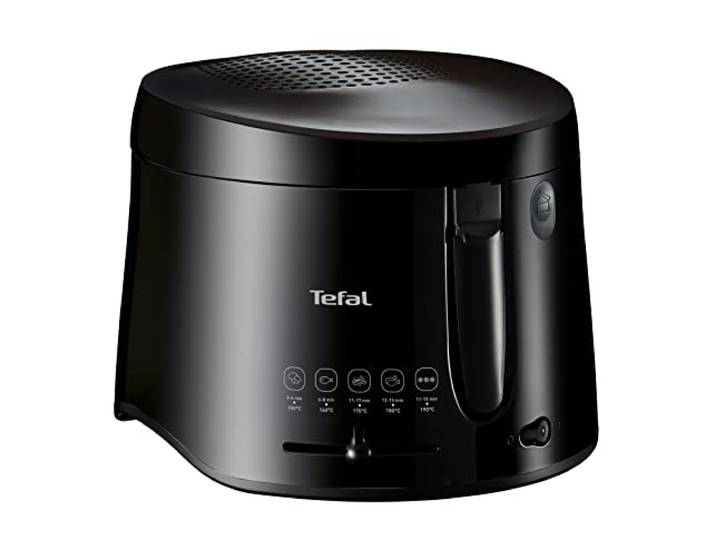 Tefal Maxi Fry Fritteuse, Cool Wall Technologie, bis zu 1,2 kg Fassungsvermögen, einklappbarer Griff, kompakte Größe, regelbares Thermostat von 150°C bis 190°C, schwarz, FF1078