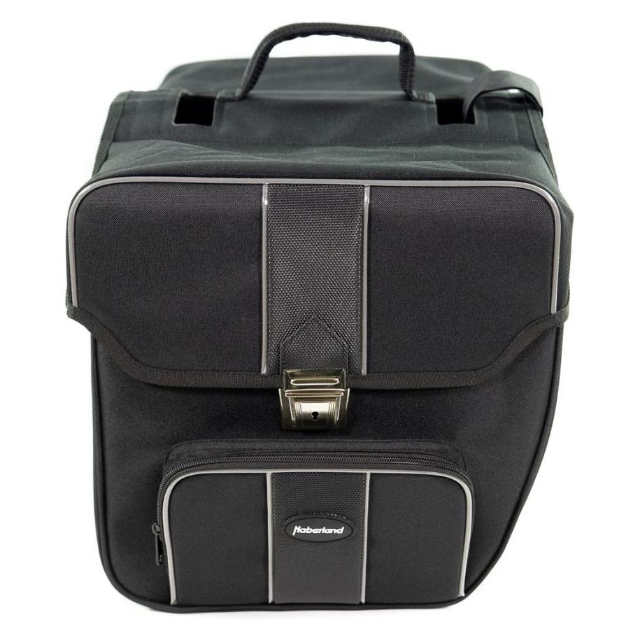 Haberland Doppeltasche Safe 31x31x16cm abgeschraegt schwarz (30 l, Gepäckträgertasche) (DT9732 00)