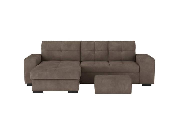 Mid.you Eckschlafsofa, Taupe, Kunststoff, 268x156 cm, Wohnzimmer, Sofas & Couches, Schlafsofas, Schlafsofas mit Bettkasten