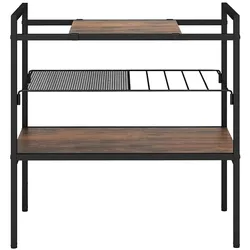 COSTWAY Industrieller Flurtisch, Beistelltisch für Sofa mit abnehmbarer Platte und Netzablage