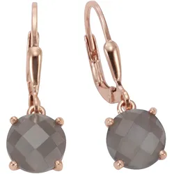 Jamelli Ohrhänger 925 Silber rosé vergoldet Mondstein grau