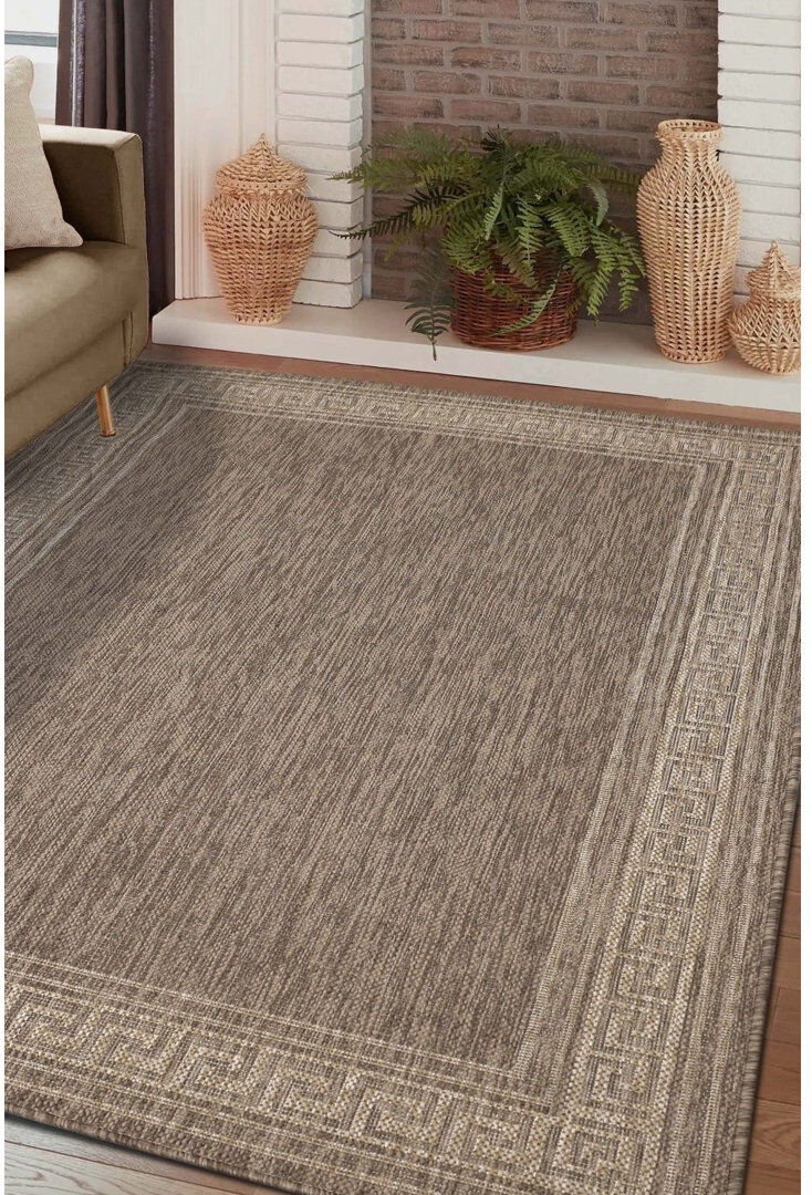 Lark Manor GEL GREEK KEY LATTE 160/225cm Green Rectangle 80 x 150 cm