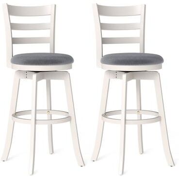 "Costway 25""/30.5"" Swivel Barstools Set of 2, 360° Rotating Bar/Counter Height Chairs with Upholstered Seat-30.5 Inch"