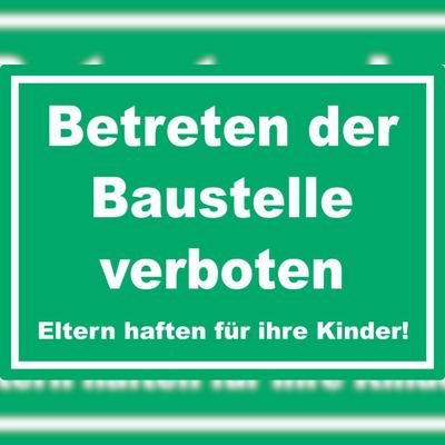 HB-Druck Betreten der Baustelle Aufkleber grün-weiß A1 (594x841mm)