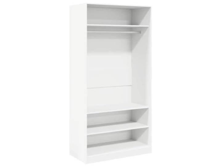 smnyxs Kleiderschrank, weiß, 100 x 50 x 200 cm, aus Holz 3 kleine Fächer, 1 großes Fach mit Stange, Aufbewahrung für lange Kleidung, Zubehör, Handtaschen, Hüte, Oberfläche