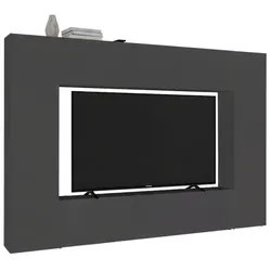 Dmora Wohnzimmermöbel Luigi, Wohnzimmergarnitur TV-Möbel mit 4 Türen, Mehrzweck-Wohnmöbel, 100 % Made in Italy, cm 260x30h180, Anthrazit