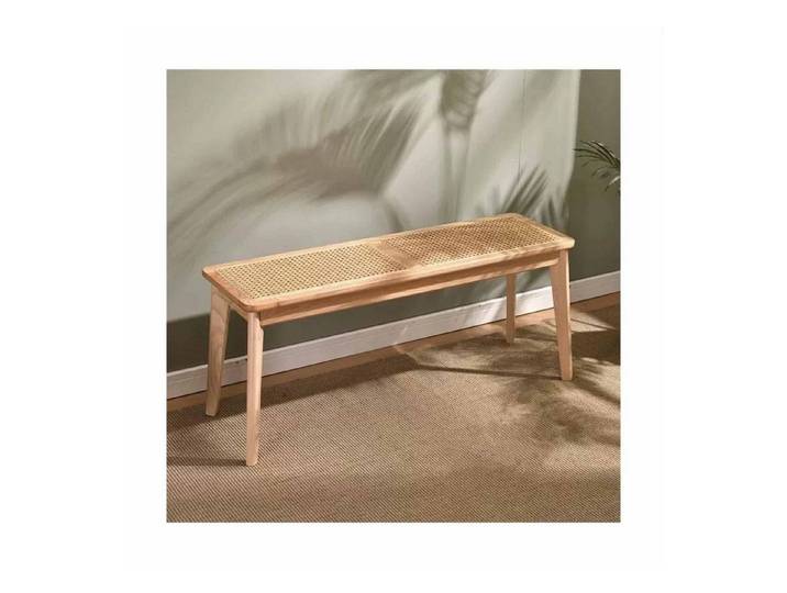 LuxusKollektion Sitzbank Sitzbank Rattan Holz Wood Color 120x29x44cm (1-St)