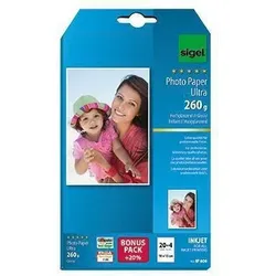 Sigel Inkjetpapier ULTRA IP606 10x15cm hochglänzend 24 Bl./Pack.
