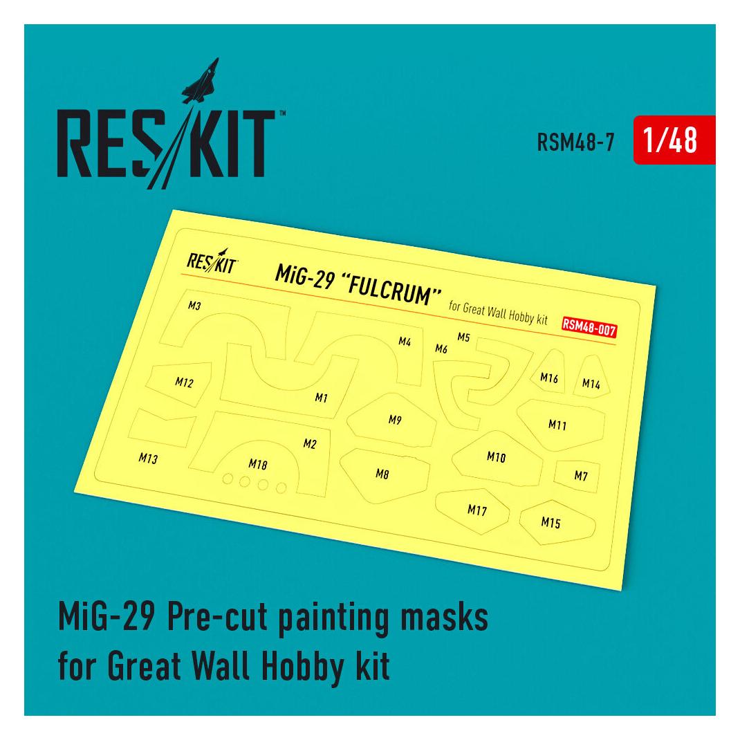 ResKit MiG-29 Pre-cut painting masks for GWH kit (RSM48-0007)