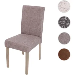 Esszimmerstuhl Littau, Küchenstuhl Stuhl, Stoff/Textil MVG-zertifiziert ~ grau, braune Beine