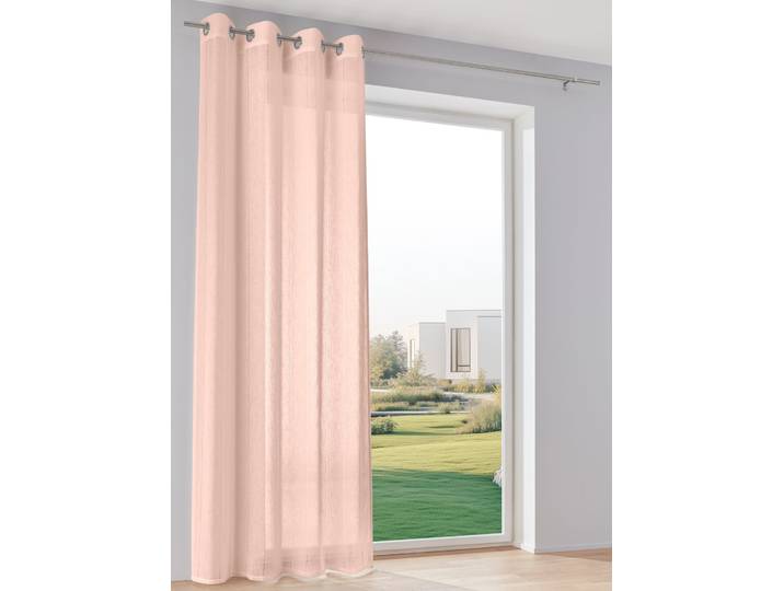 Gardine HEINE HOME Gr. 2, rosa (lachs), B:140cm H:175cm, Polyester, Gardinen, Gardine
