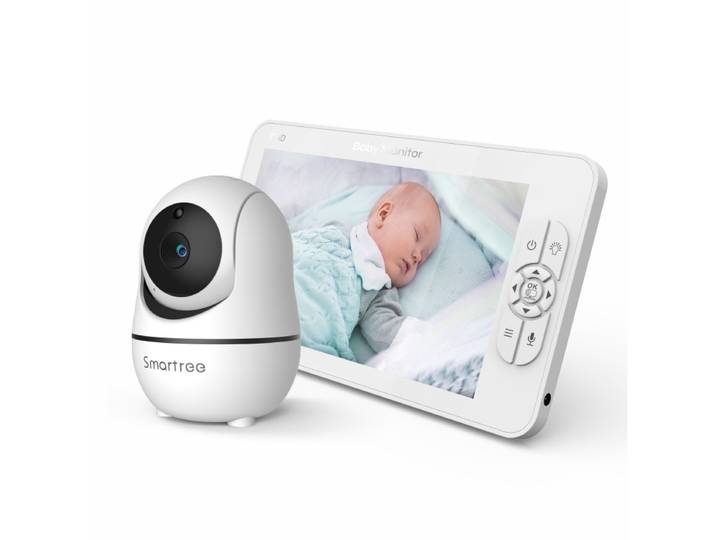 Moniteur vidéo pour bébé SM70 7', écran HD 1080P, IPS, autonomie de 24 heures, portée de 1000 pieds, mode split, grand écran 1080p avec zoom 4x