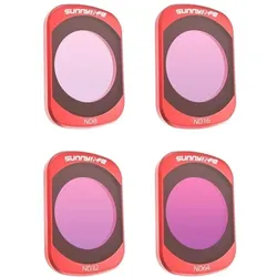 Sunnylife Pocket 4/3 ND8/16/32/64 ND-Filter-Set, Action Cam Zubehör, Schwarz, Transparent